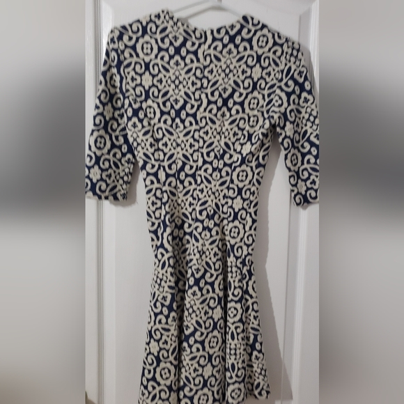 Zara - blue & white jacquard knit dress - Picture 2 of 4